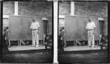 Christian Petersen working on Dairy Science bas relief