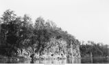 High cliff in the Upper Palisades, Cedar River, Mount Vernon, Iowa, late 1890s or early 1900s