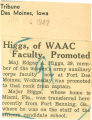 Higgs of WAAC faculty, promoted