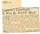 Captain's certificate is won by WAVE 'mech'