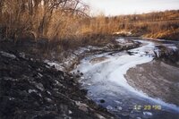 1998  Reshaped stream bank on Robert Yeager property reinforced with rock rubble