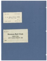 Ticket to ball game,in Beaman, Iowa in 1923