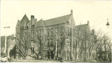 East Hall Annex on the corner of Dubuque Street and Iowa Avenue, The University of Iowa, ca. 1895