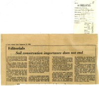 Soil Conservation Importance Does Not End