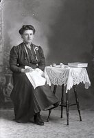 Woman embroidering