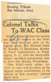 Colonel talks to WAC class