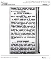 Dr. Mantle marries June 24, 1920