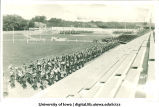 Marching band at Iowa Field, The University of Iowa, 1922