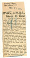 WACS, a.w.o.l., given 15 days