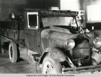 Old truck in garage