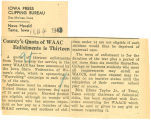 County's quota of WAAC enlistments in thirteen