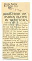 Recruiting of women halted in west Iowa