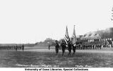 Governor's Day on Iowa Field, flag bearers, The University of Iowa, May 12, 1917