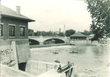 Boats on the Iowa River near the Hydraulics Laboratory, the University of Iowa, 1930s?