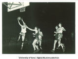 Iowa playing basketball against Indiana, The University of Iowa, January 22, 1945