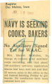 Navy is seeking cooks, bakers
