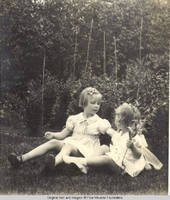 Frindy and Vidie Burden sitting in garden