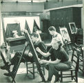 Art students painting, The University of Iowa, 1940