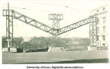 Homecoming decoration on Washington Street, The University of Iowa, 1920s