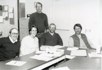 Six unidentified office workers