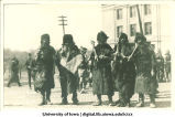 Men in costume for Engineers' parade, The University of Iowa, 1917