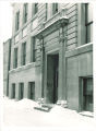 East entrance to Engineering Building in winter, the University of Iowa, 1920s?