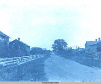 Street scene of "back street", Amana, Iowa, 1900s