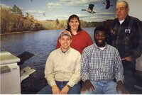 1999 Office Staff at the Des Moines County Soil and Water Conservation District include: front John White and, J.B. Martin Back Jamie Grimes and  John Horan