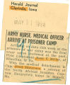 Army nurse, medical officer arrive at prison camp