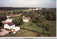 Aerial view Homestead looking north east, Homestead, Iowa, Aug. 23, 1989