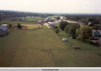 Aerial view Homestead looking west, Homestead, Iowa, Aug. 23, 1989