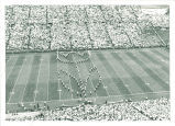 Marching band formation at Iowa vs. Oregon State football game, The University of Iowa, September 24, 1968