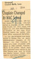 Chaplain changed at WAC school