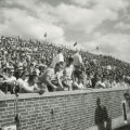 Students watching the Homecoming football game, 1954