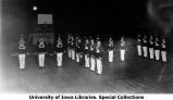 Drill team in formation in Field House, The University of Iowa, 1930