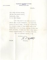 Frank L. Mott letter to Helen Patricia (Patsy) Wilson exchanging bookplates. 