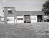 Brick building with five garages