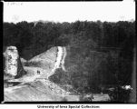 Interurban road cut construction, Iowa City, Iowa, 1920s