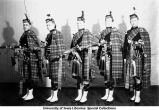 Scottish Highlander pipers, The University of Iowa, between 1936 and 1941