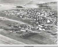 Aerial view Amana including early "boy's town", Amana, Iowa, 196-