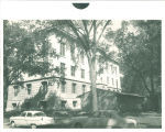 Gilmore Hall and barracks, the University of Iowa, 1954