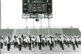 ISU Marching Band practicing for Homecoming 1987