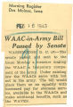 WAAC-in-army bill passed by Senate