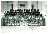 University of Iowa Scottish Highlanders on steps of Old Capitol, 1973 or 1974