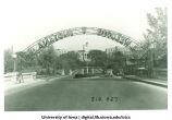 Homecoming arch on Iowa Avenue, The University of Iowa, 1930s
