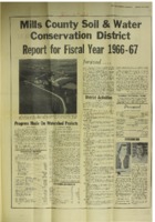 0179.  Mills County Soil and Water Conservation District Annual Report Fiscal Year 1966-1967 from the Glenwood Opinion Tribune