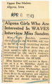 Algona girls who are interested in WAVES interview Miss Sanden