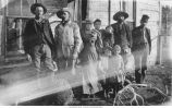 People at residence of Payne and Arnold near Minnekahta, S.D., late 1890s and early 1900s