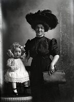 Woman and toddler girl in hat