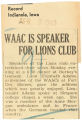 WAAC is speaker for Lions club